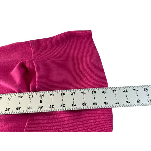 Woman Within Sweater Womens 14/16 Pink Open Front Cardigan Ribbed Pockets - Picture 5 of 10